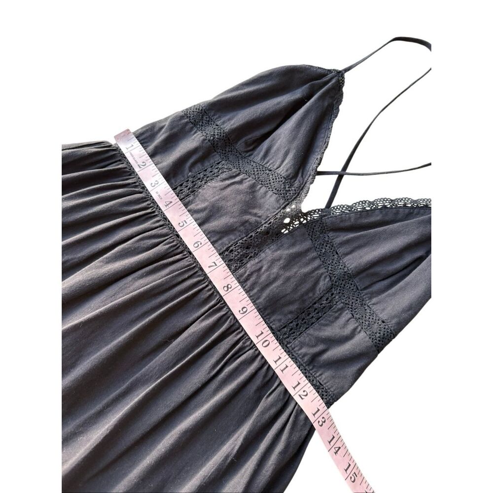 Francesca’s Audrey Parks Black Tiered Lace-Up Back Maxi Dress - Picture 8 of 9